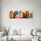Abstract Design Colorful Shapes Stylized Plant Illustrations Wall Art