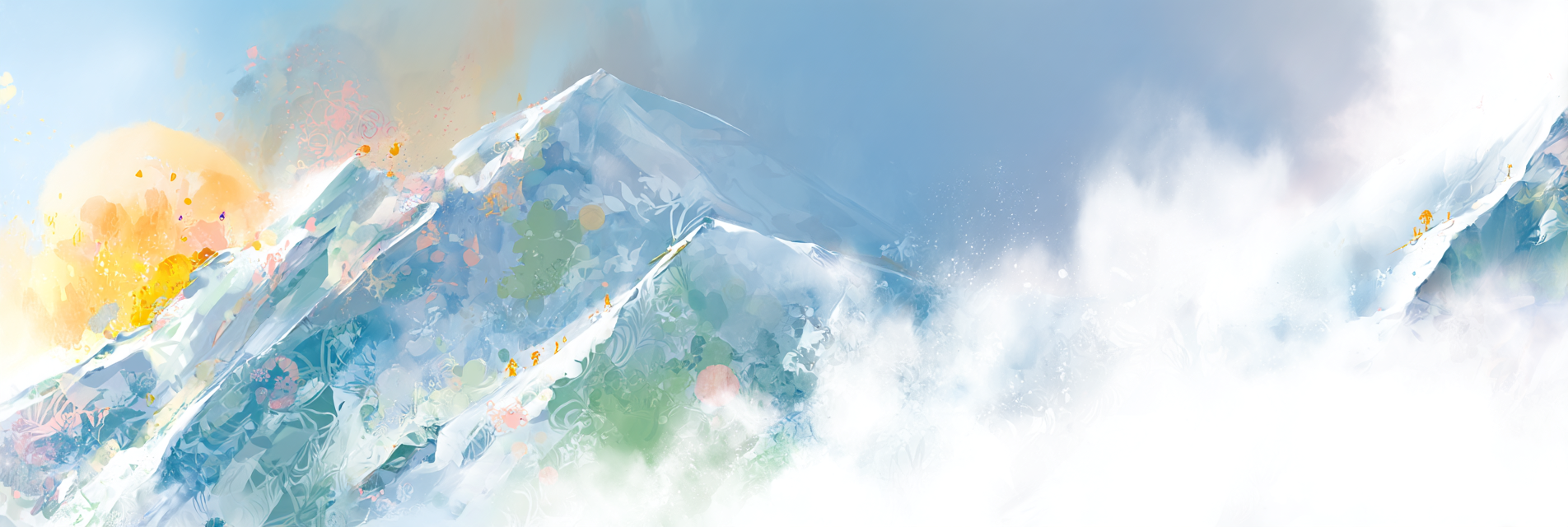 Berglandschaft Sonnenaufgang Artistische Darstellung | Digital Art | Kunstgattungen