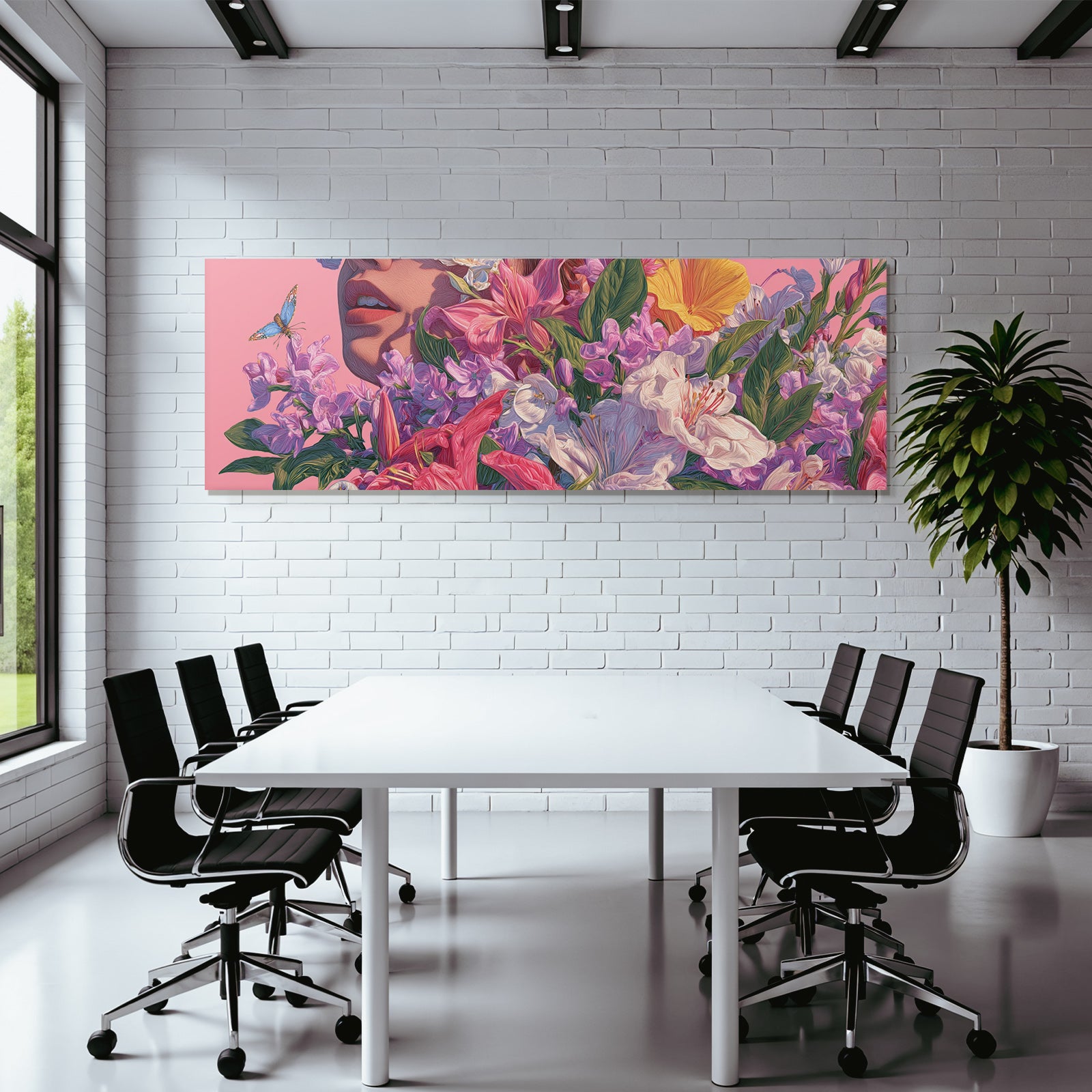 Blumenundschmetterlingpastellpinkkunstwerk