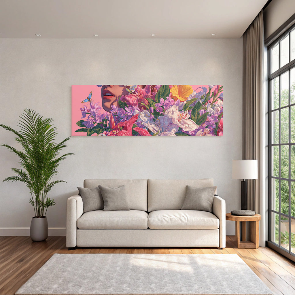 Blumenundschmetterlingpastellpinkkunstwerk