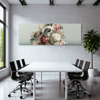 Elegante Vogel Umgeben Von Blumen Und Wasser Surreales Kunstwerk