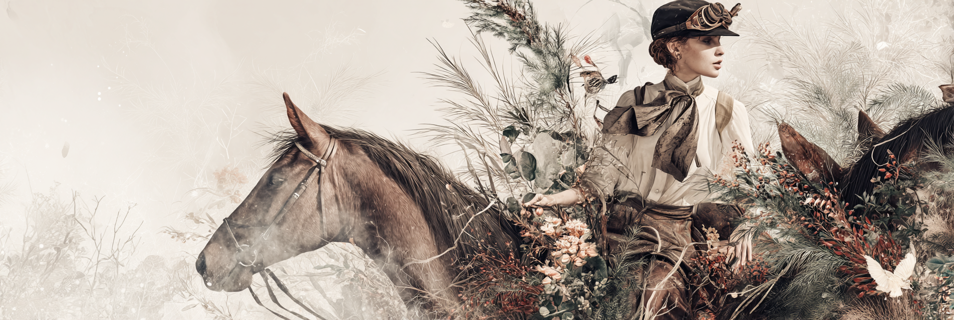Frau Auf Pferd In Blumenmeer Traumhafte Kuenstliche Umgebung | Digital Art | Kunstgattungen
