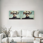 Frau Mit Blumen Und Goggles Kunstvolle Portrait Surreal Dramatisch