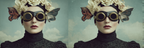 Frau Mit Blumen Und Goggles Kunstvolle Portrait Surreal Dramatisch | Digital Art | Kunstgattungen