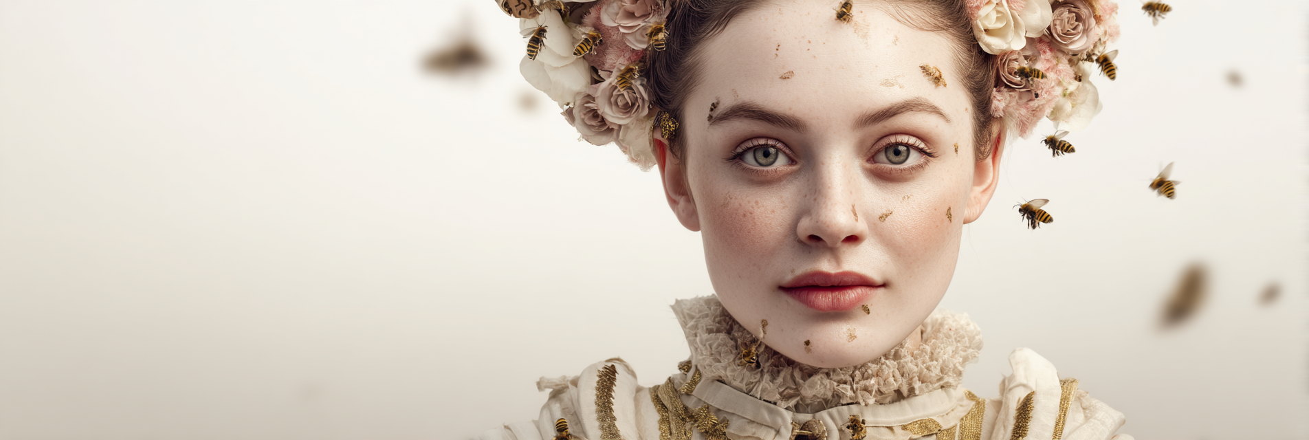 Frau Mit Blumenkranz Und Bienen Natur Und Schoenheit | Digital Art | Kunstgattungen
