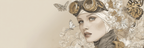 Frau Mit Goggles Umgeben Von Blumen Und Schmetterlingen | Digital Art | Kunstgattungen