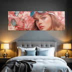 Junge Frau Mit Blauen Augen Pink Goggles Blumen Und Butterflies Vintage Kamera