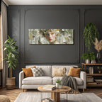 Junge Frau Mit Schmetterlingen Und Blumen In Der Natur