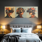 Kreative Person Mit Blumen Und Schmetterlingen Im Headgear