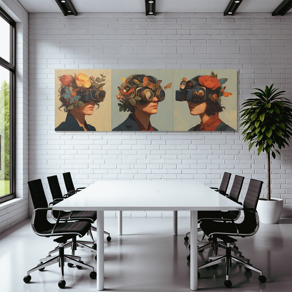Kreative Person Mit Blumen Und Schmetterlingen Im Headgear