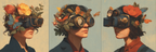 Kreative Person Mit Blumen Und Schmetterlingen Im Headgear | Digital Art | Kunstgattungen