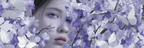 Kuenstlerische Darstellung Eines Gesichts Mit Lila Blumen Und Schmetterlingen | Digital Art | Kunstgattungen