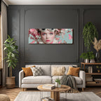 Modell Mit Blumenkranz Und Aufgeplusterten Butterflies Traeumhafte Aesthetik