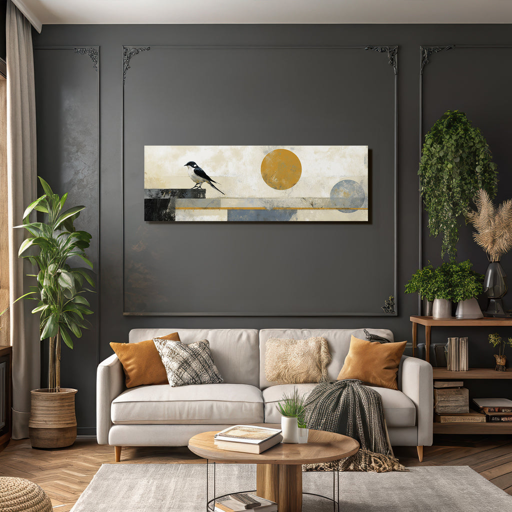 Vogel Im Abstrakten Stil Mit Geometrischen Formen
