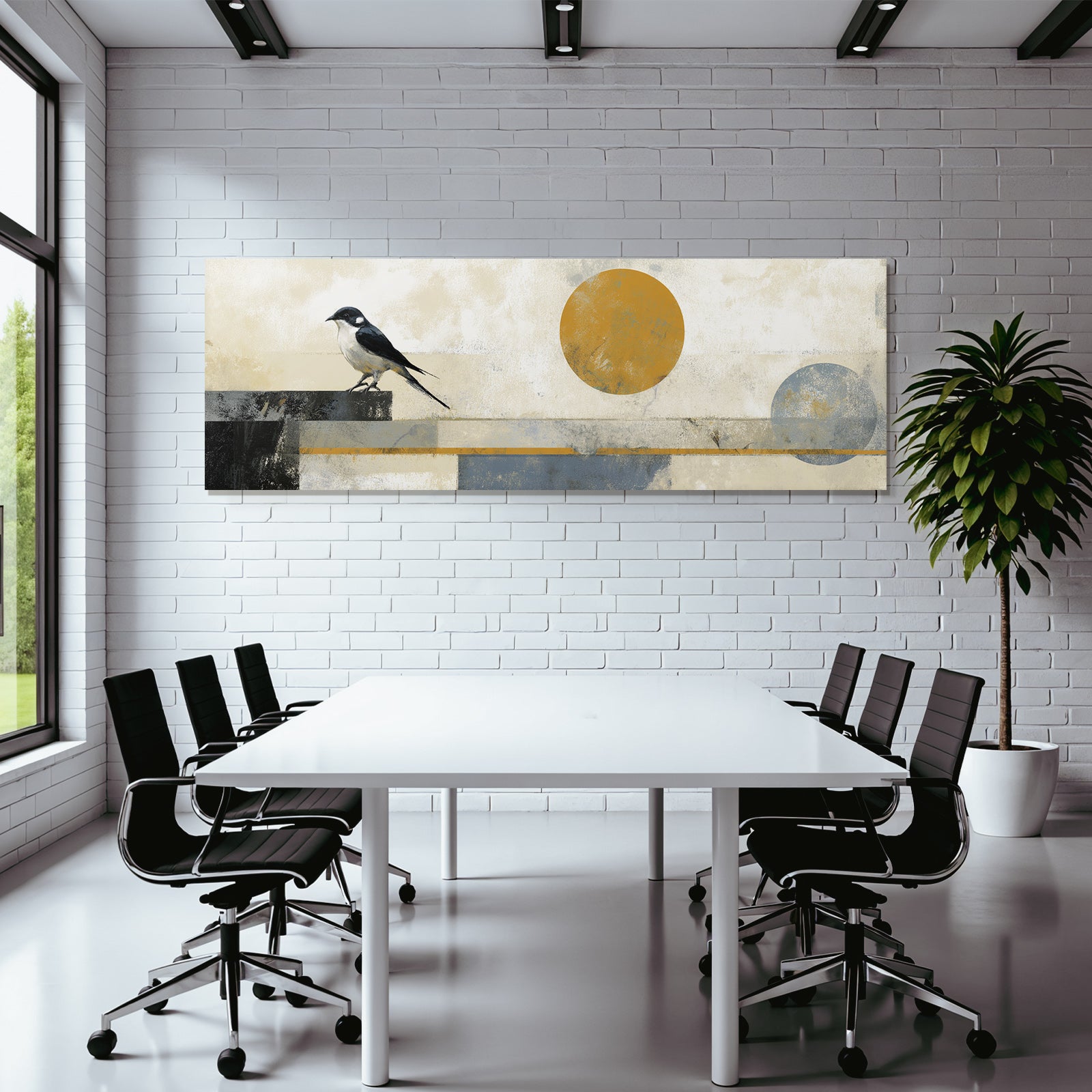 Vogel Im Abstrakten Stil Mit Geometrischen Formen