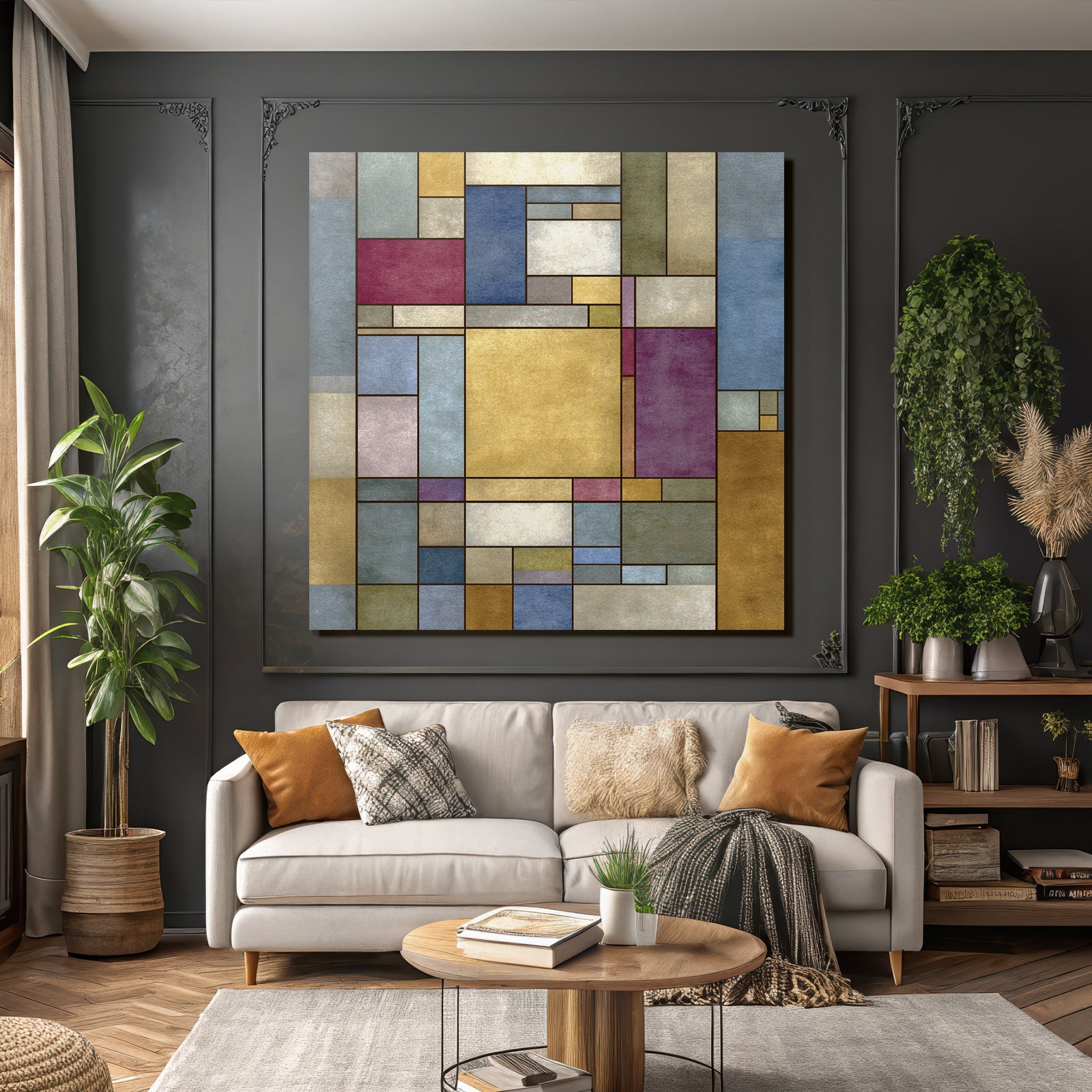 Abstracte Composition Geometrische Formen Erde Tonfarben