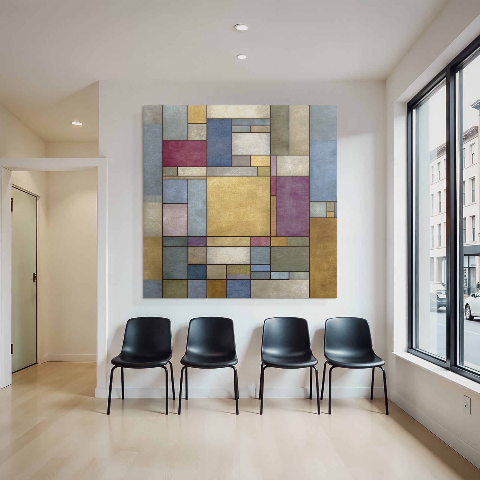 Abstracte Composition Geometrische Formen Erde Tonfarben