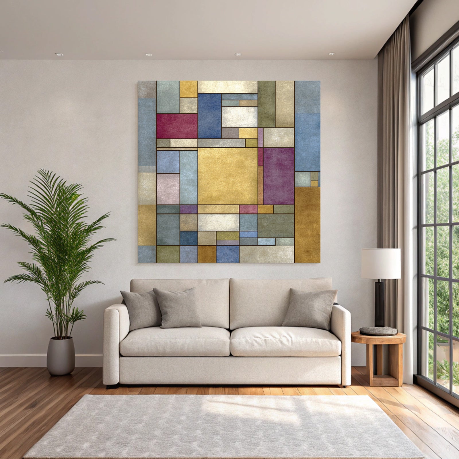 Abstracte Composition Geometrische Formen Erde Tonfarben