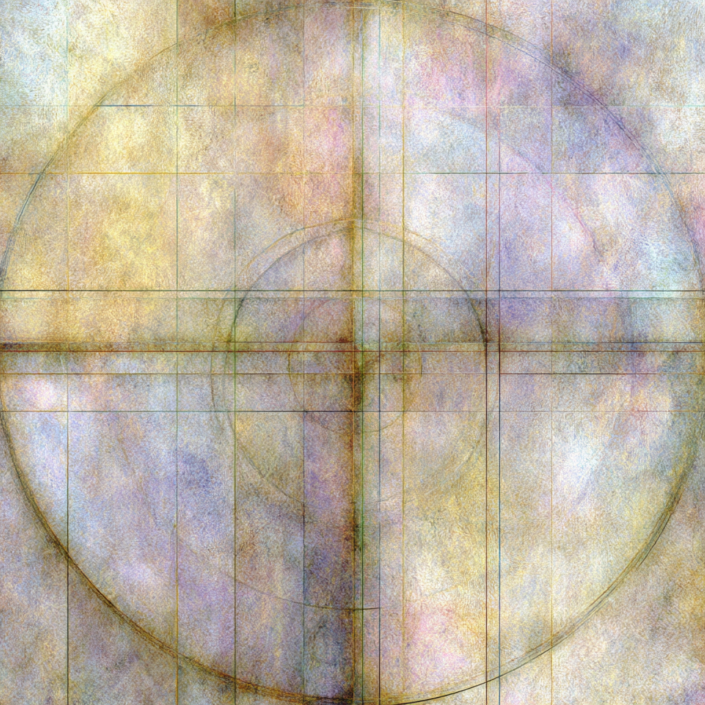 Abstractes Design Geometrische Formen Kreise Gitter Mit Weichen Farben | Digital Art | Kunstgattungen