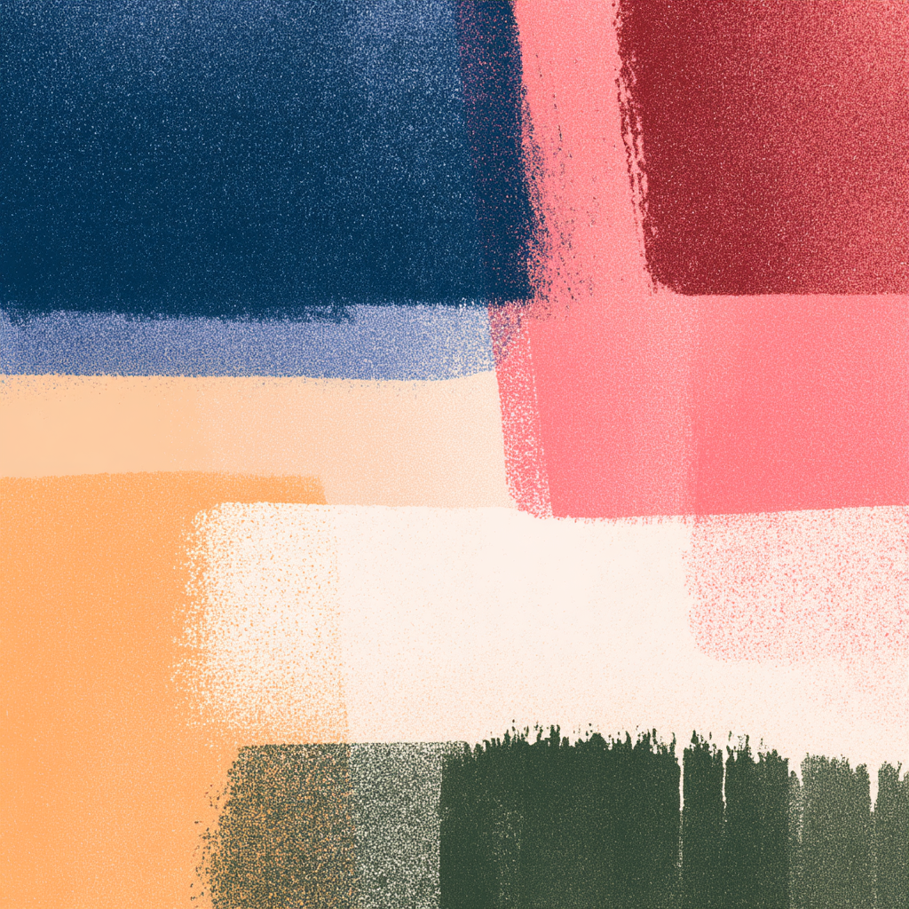 Abstrakte Kunst Mit Brushtrokes In Dunkelblau Lila Rosa Peach Creme Gruen | Digital Art | Kunstgattungen