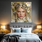 Blumen Hair Accessoire Steampunk Portrait Weichlicht Elegantes Outfit