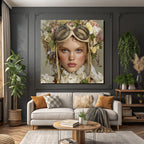 Blumen Hair Accessoire Steampunk Portrait Weichlicht Elegantes Outfit