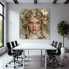 Blumen Hair Accessoire Steampunk Portrait Weichlicht Elegantes Outfit