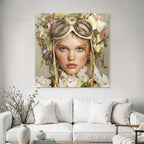 Blumen Hair Accessoire Steampunk Portrait Weichlicht Elegantes Outfit
