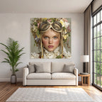 Blumen Hair Accessoire Steampunk Portrait Weichlicht Elegantes Outfit