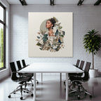 Blumen Und Faultiere Frau In Natur Digitales Kunstwerk