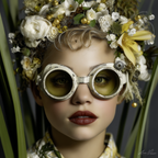 Blumiger Kopfputz Mit Goggles Kreativer Ausdruck | Digital Art | Kunstgattungen