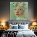 Fantasy Portrait Mit Butterfly Goggles Und Zarten Farben