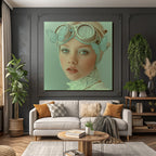 Fantasy Portrait Mit Butterfly Goggles Und Zarten Farben