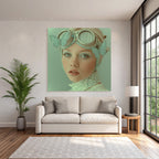 Fantasy Portrait Mit Butterfly Goggles Und Zarten Farben