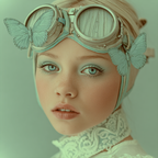 Fantasy Portrait Mit Butterfly Goggles Und Zarten Farben | Digital Art | Kunstgattungen
