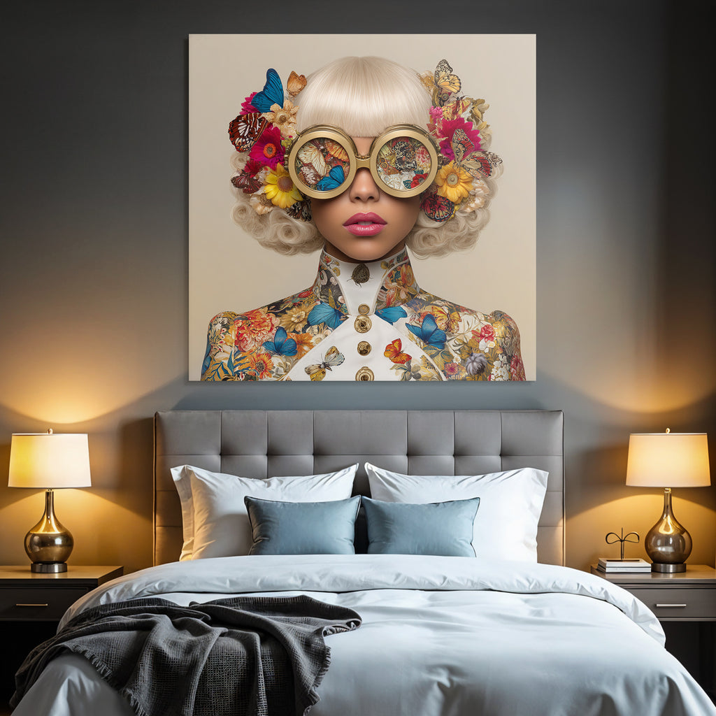 Fashion Forward Individual Mit Blumen Und Butterflies
