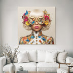 Fashion Forward Individual Mit Blumen Und Butterflies