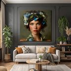 Young Woman Flora Headdress Flowers Butterflies Goggles Fantasy Aesthetic