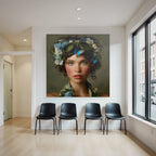 Young Woman Flora Headdress Flowers Butterflies Goggles Fantasy Aesthetic