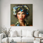 Young Woman Flora Headdress Flowers Butterflies Goggles Fantasy Aesthetic