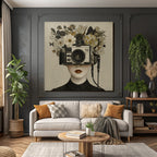 Kamera Kopf Mit Blumen Kreativitaet Natur Surrealismus