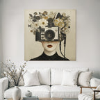 Kamera Kopf Mit Blumen Kreativitaet Natur Surrealismus
