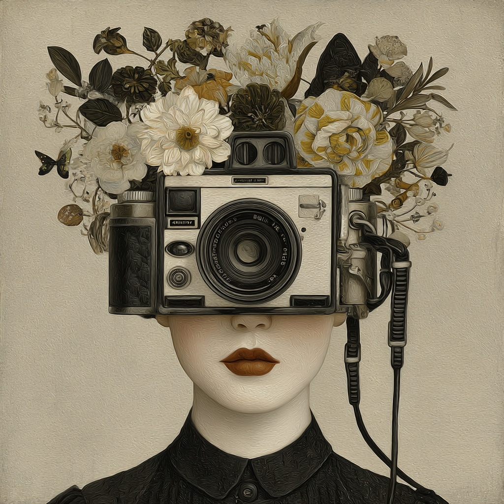 Kamera Kopf Mit Blumen Kreativitaet Natur Surrealismus | Digital Art | Kunstgattungen