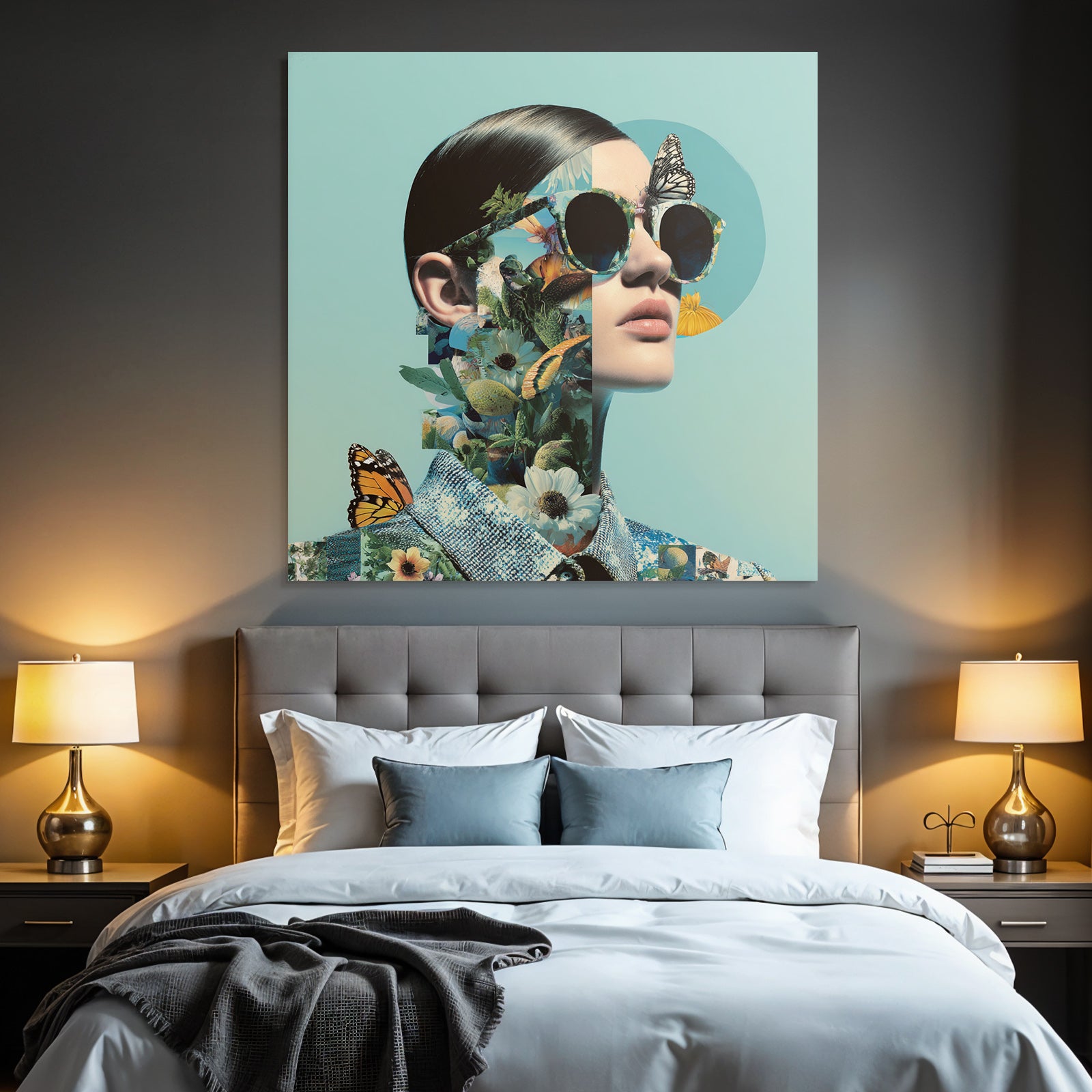 Kreatives Portraet Mit Blumen Und Naturmotiven