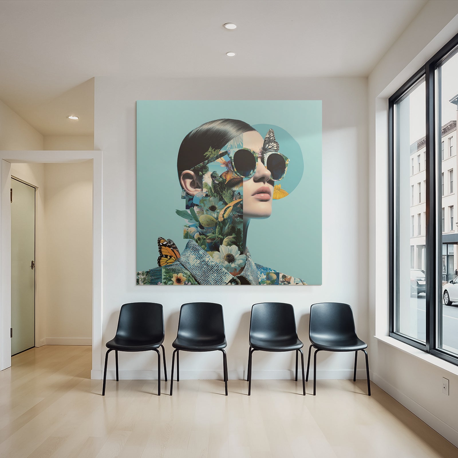Kreatives Portraet Mit Blumen Und Naturmotiven