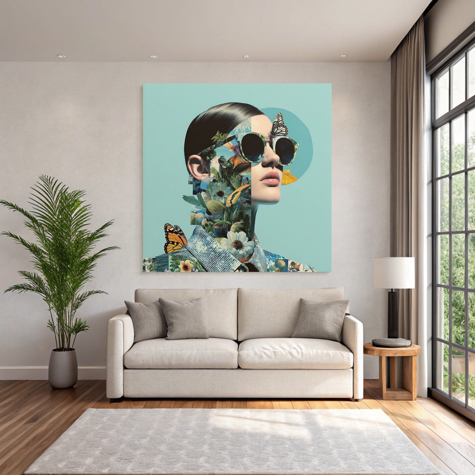 Kreatives Portraet Mit Blumen Und Naturmotiven
