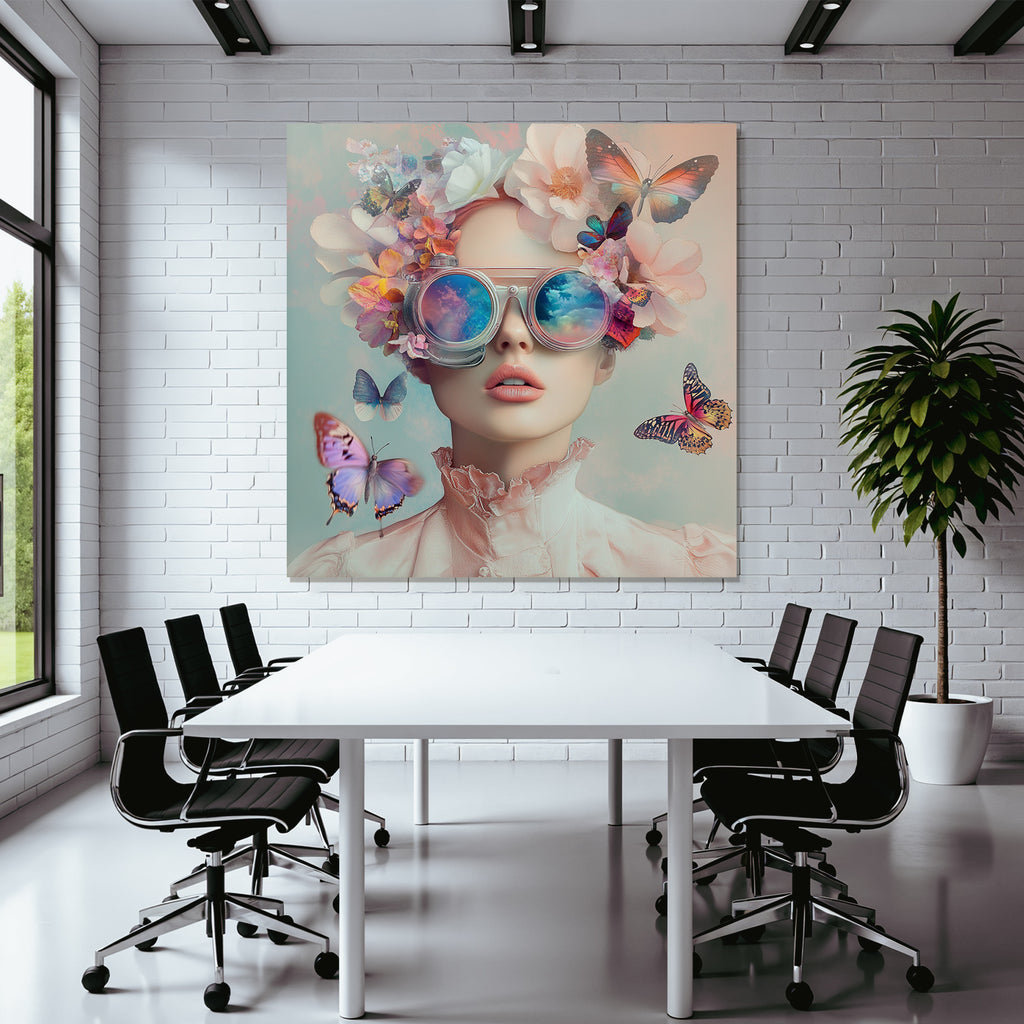 Oversized Sonnenbrille Mit Blumen Und Schmetterlingen Traeumende Aesthetik