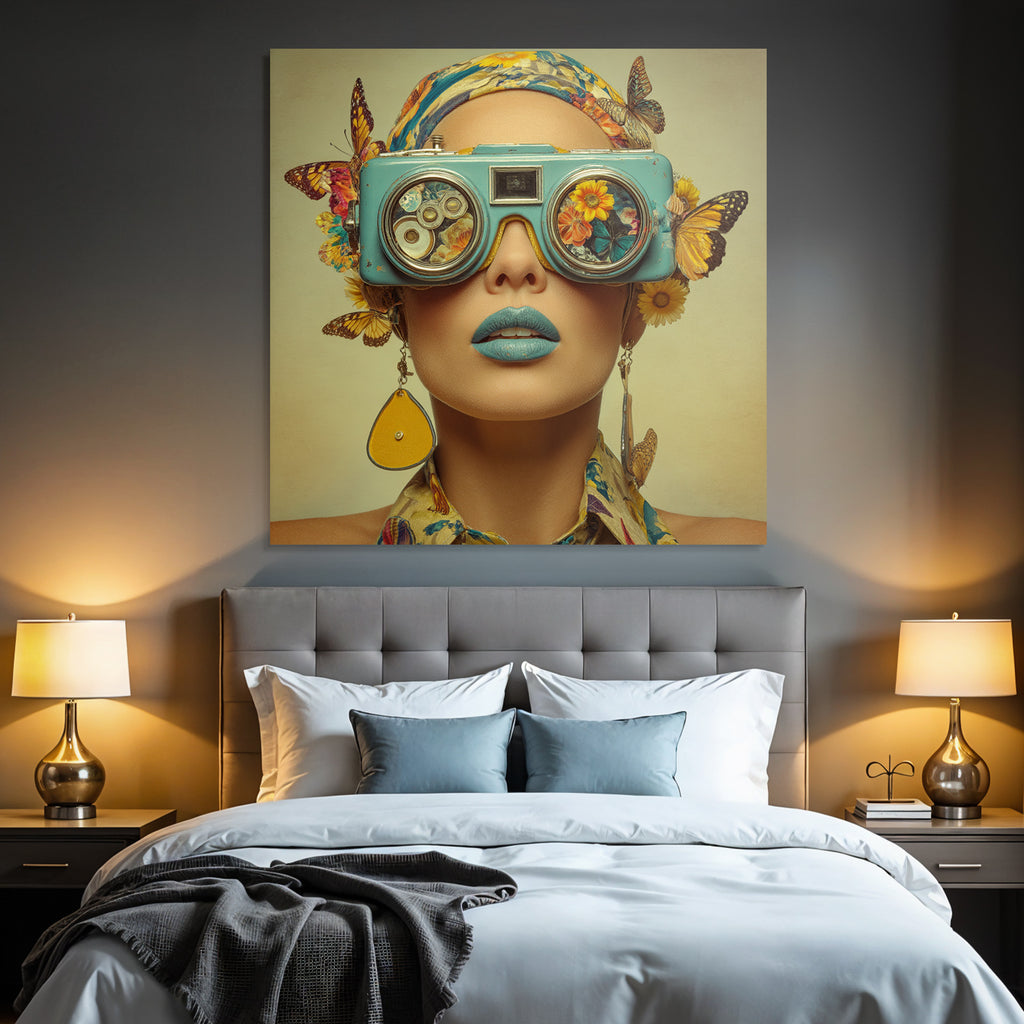 Person Mit Kreativen Blumenbrillen Und Aesthetischer Mode