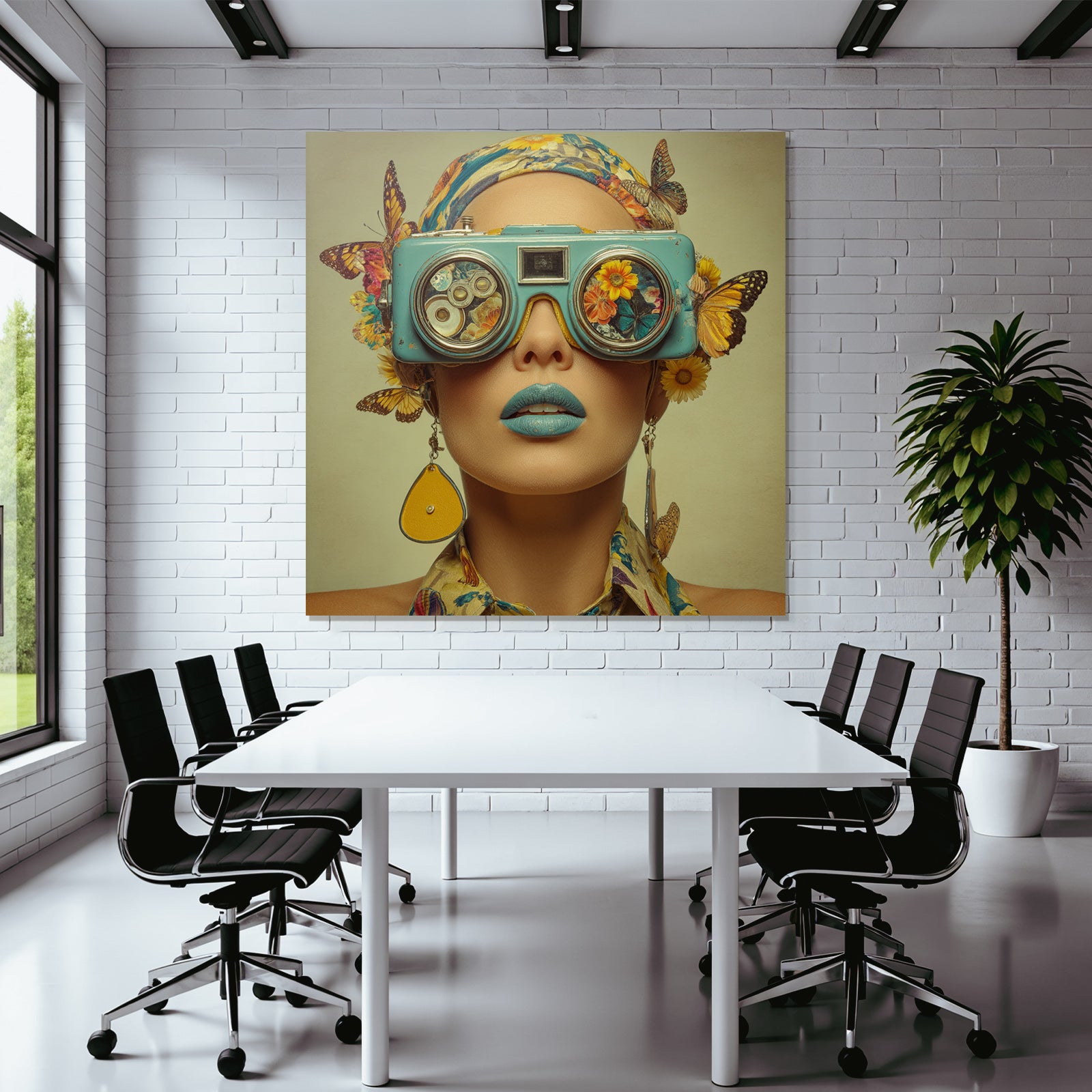 Person Mit Kreativen Blumenbrillen Und Aesthetischer Mode