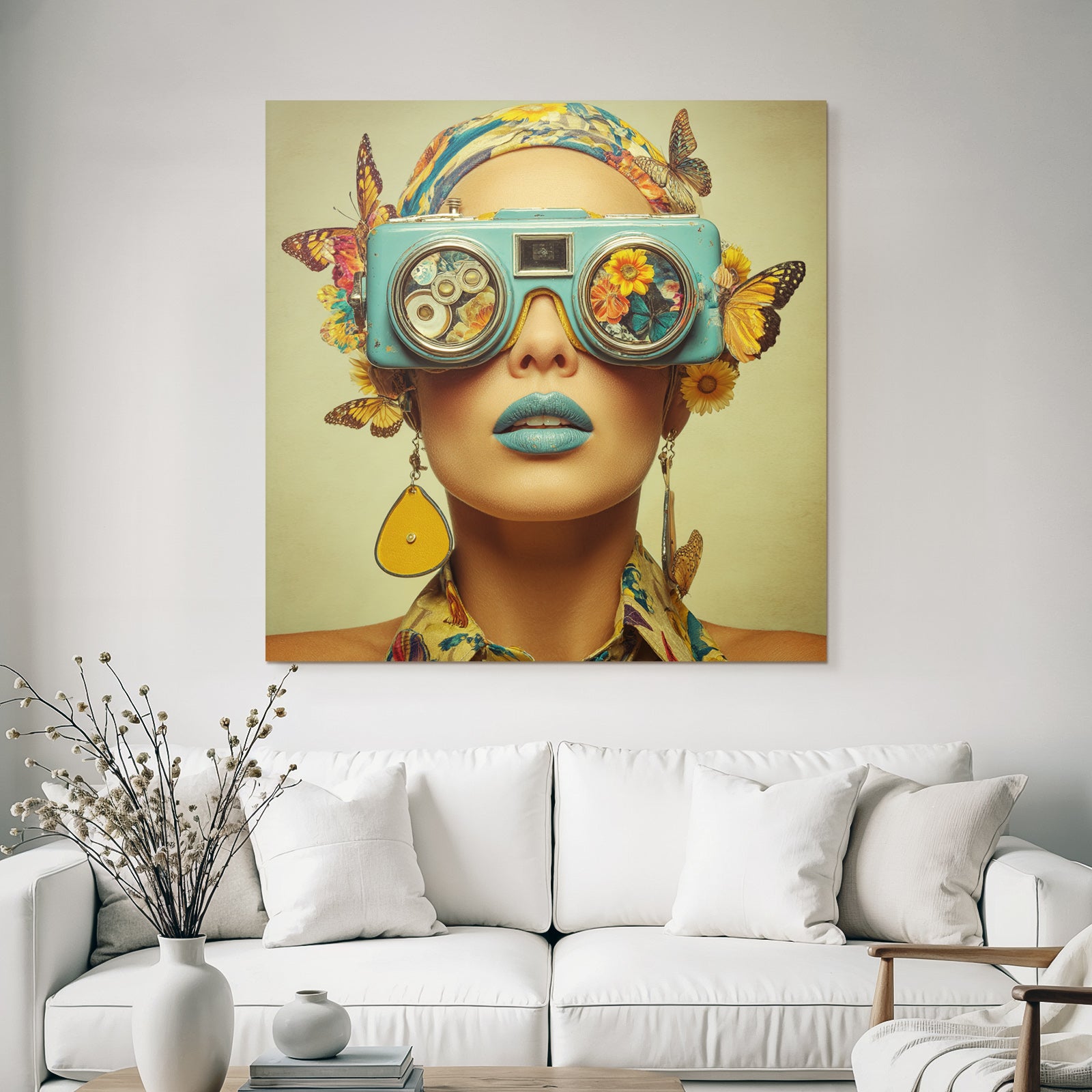 Person Mit Kreativen Blumenbrillen Und Aesthetischer Mode